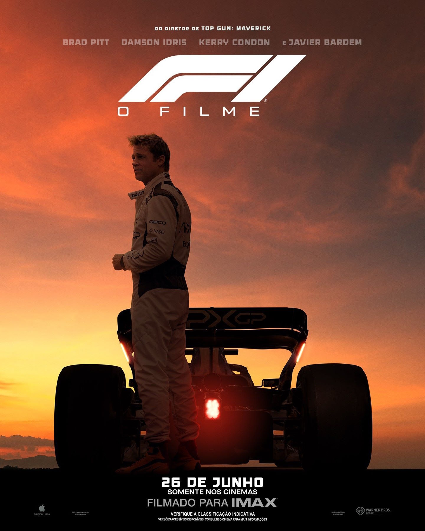 Brad Pitt encara rivalidade nas pistas em novo trailer de “F1”
